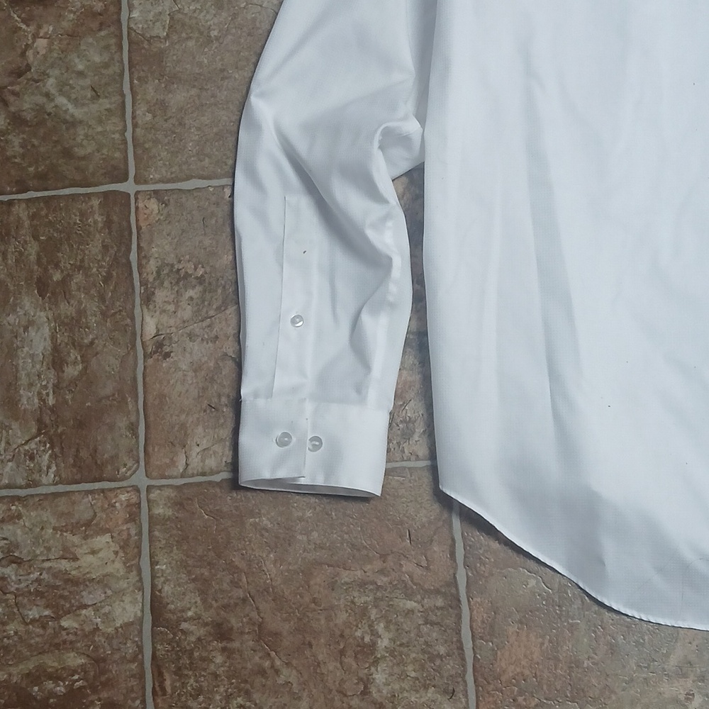 GUC Calvin Klein white button dresshirt non-iron slim fit size 15 1/2 - Picture 5 of 5